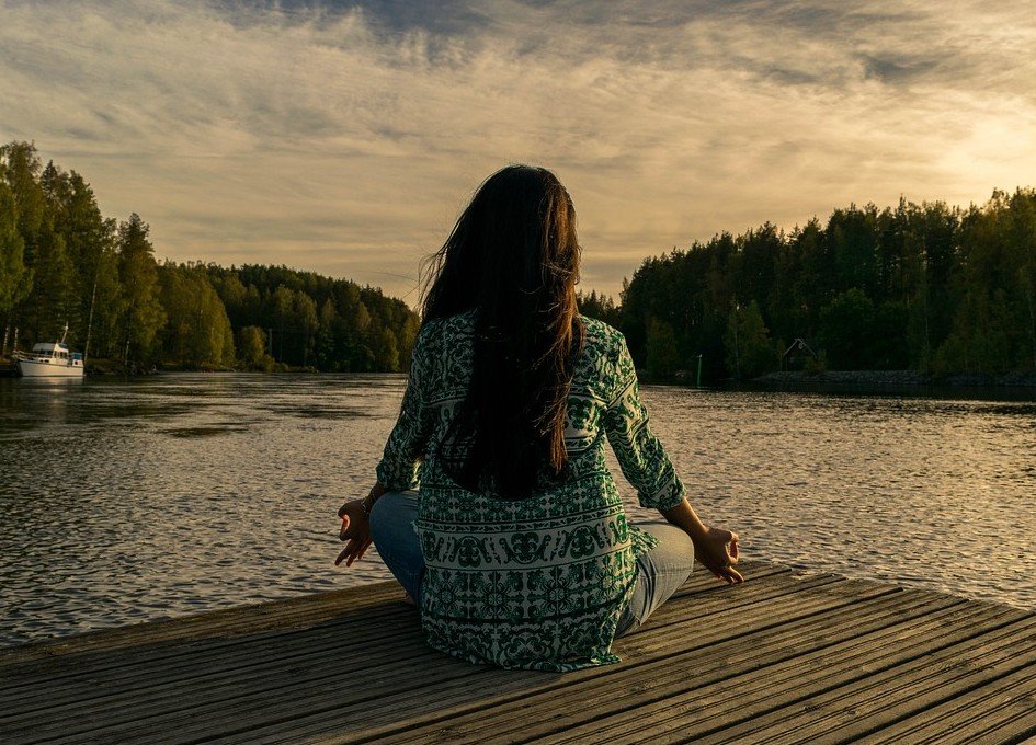 Meditation by a lake