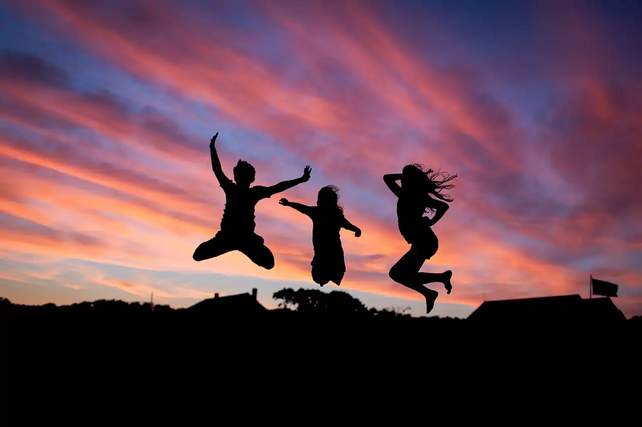 people jumping for joy